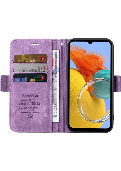 Samsung Galaxy M14/F14 5g Baskılı Çizgi Cüzdan Stand Kapağı Pu Deri Telefon Kılıfı (Yurt Dışından) fiyatları