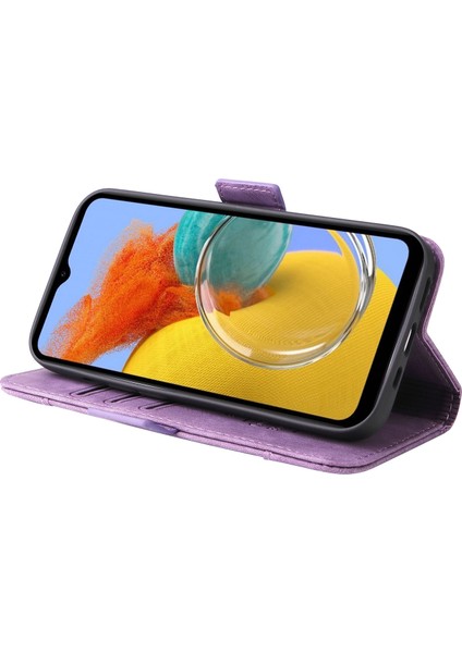 Samsung Galaxy M14/F14 5g Baskılı Çizgi Cüzdan Stand Kapağı Pu Deri Telefon Kılıfı (Yurt Dışından) modelleri
