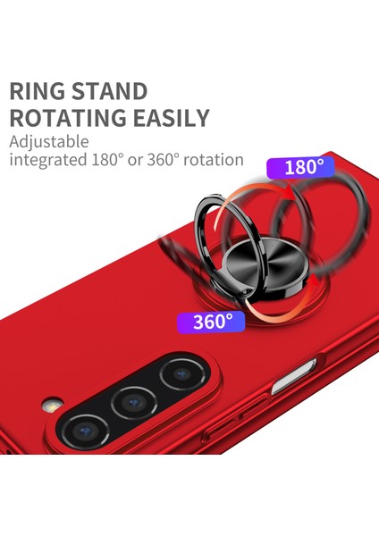 Samsung Galaxy Z Fold5 5g Yüzük Kickstand Telefon Kasası Destek Araba Montajı Sert Pc Koruyucu Kapak (Yurt Dışından)