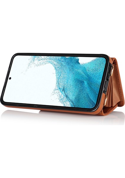 Samsung Galaxy S22 5g Kart Yuvaları Telefon Kabuğu Pu Deri+Tpu Telefon Kasası Kickstand Kapak Kısa+Uzun Kayışlar (Yurt Dışından) indirimleri