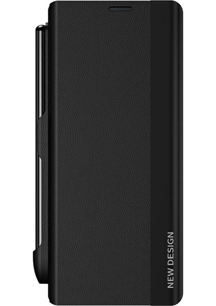 Samsung Galaxy Z Fold5 5g Şok Geçirmez Kasa Pu Deri+Pc Telefon Kapağı Kalemle (Yurt Dışından)