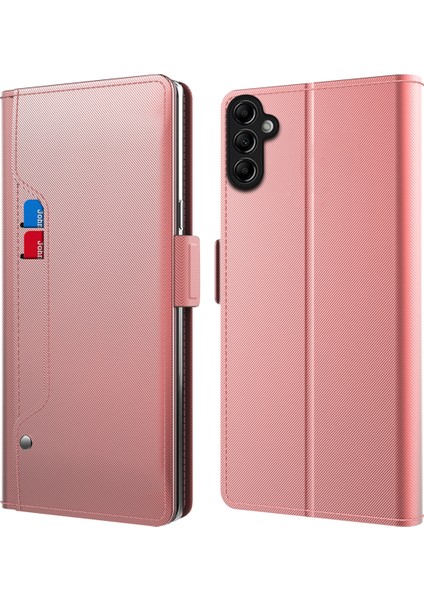 Samsung Galaxy A34 5g Pu Deri+ Tpu Stand Kılıfı, Kart Tutucu Ayna Tasarım Telefon Kapağı (Yurt Dışından)