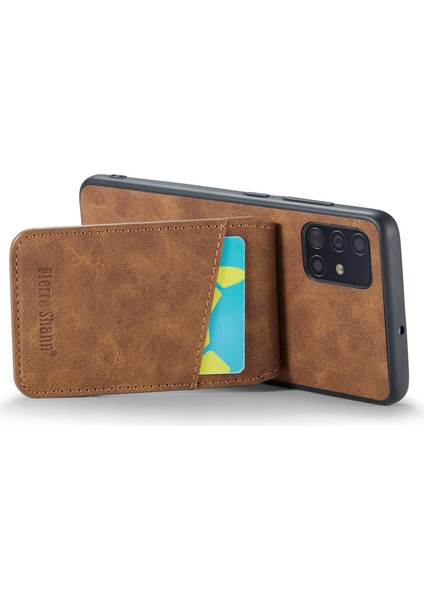 Samsung Galaxy A51 5g SM-A516 Kart Yuvaları Kickstand Pu Deri+Tpu Telefon Kılıfı (Yurt Dışından) modelleri