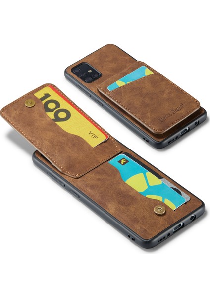 Samsung Galaxy A51 5g SM-A516 Kart Yuvaları Kickstand Pu Deri+Tpu Telefon Kılıfı (Yurt Dışından) fırsatları