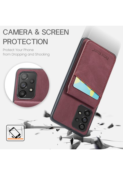Samsung Galaxy A52 4G/5G/A52S 5g Pu Deri+Tpu Kickstand Shell Rfıd Engelleme Kart Tutucu Telefon Kılıfı (Yurt Dışından) indirimleri