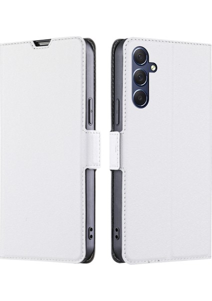 Samsung Galaxy F54 5G/M54 5g Çizgiye Karşı Kara Kartı Yuvası Telefon Kılıfı Pu Deri Stand Şok Geçirmez Kapak (Yurt Dışından)