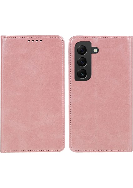 Samsung Galaxy S22 5g Manyetik Kapanış Cüzdan Telefon Kapağı Buzağı Dokusu Pu Deri Kabuk (Yurt Dışından)