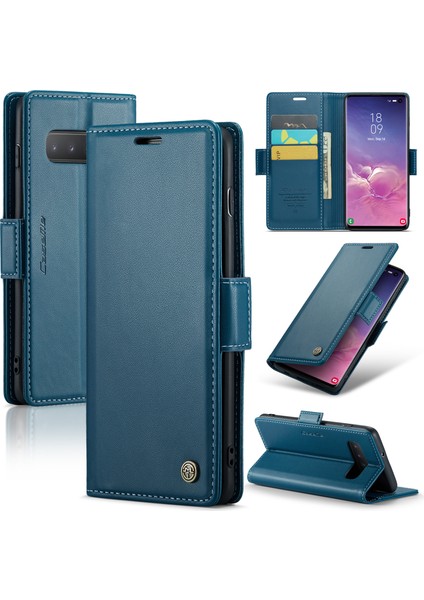 Samsung Galaxy S10 Pu Deri Rfıd Engelleme Kılıfı Cüzdan Stand Telefon Kapağı (Yurt Dışından)