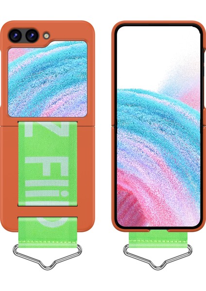 Samsung Galaxy Z Flip5 5g Sert Pc Telefon Kapağı B-Şekilli Halka Tutucu ile Koruyucu Kasa (Yurt Dışından)