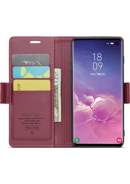 Samsung Galaxy S10 Pu Deri Rfıd Engelleme Kılıfı Cüzdan Stand Telefon Kapağı (Yurt Dışından) fiyatları