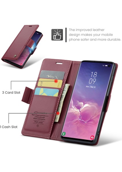 Samsung Galaxy S10 Pu Deri Rfıd Engelleme Kılıfı Cüzdan Stand Telefon Kapağı (Yurt Dışından) indirimleri