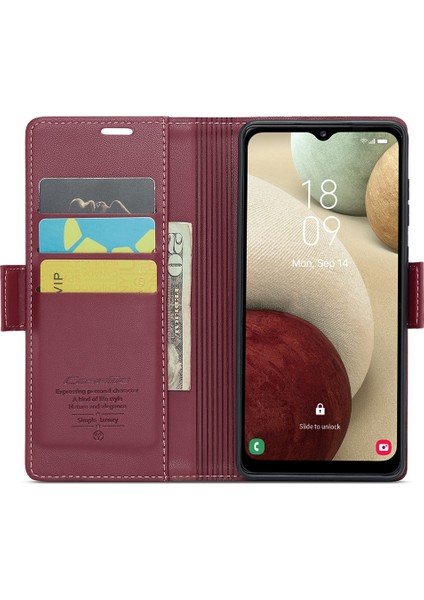 Samsung Galaxy A12 Rfıd Engelleme Cüzdan Telefon Kılıfı Yan Toka Deri Stand Kapağı (Yurt Dışından) fiyatları