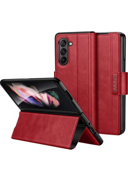 Samsung Galaxy Z Fold5 5g Pu Deri Koruyucu Kapak Anti-Drop Stand Telefon Kılıfı (Yurt Dışından)