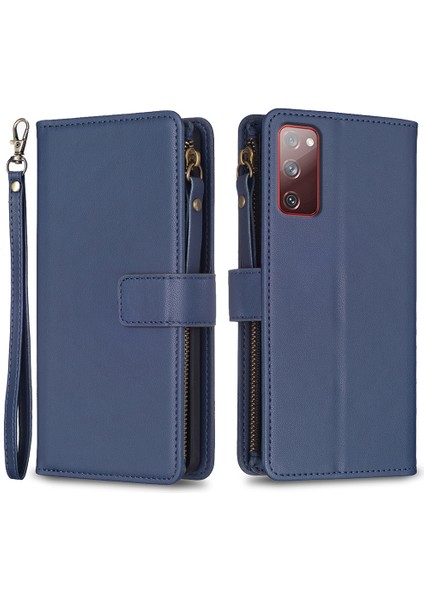 Samsung Galaxy S20 Fe 5G/S20 FE/S20 Fe 2022/S20 Lite Pu Deri Kapak Cüzdan Stand Zippered Telefon Kılıfı (Yurt Dışından)