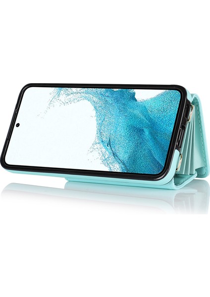 Samsung Galaxy S22 Plus 5g Kickstand Cep Telefon Kılıf Kart Yuvaları Pu Deri+Tpu Kabuk Kapağı Kısa+Uzun Kayışlar (Yurt Dışından) modelleri