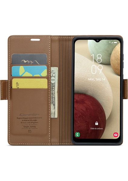 Samsung Galaxy A12 Rfıd Engelleme Cüzdan Telefon Kılıfı Yan Toka Deri Stand Kapağı (Yurt Dışından) fiyatları