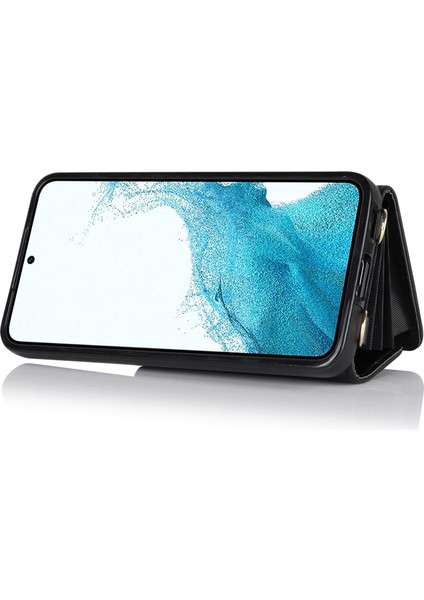 Samsung Galaxy S22 Plus 5g Kickstand Cep Telefon Kılıf Kart Yuvaları Pu Deri+Tpu Kabuk Kapağı Kısa+Uzun Kayışlar (Yurt Dışından) modelleri
