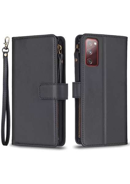 Samsung Galaxy S20 Fe 5G/S20 FE/S20 Fe 2022/S20 Lite Pu Deri Kapak Cüzdan Stand Zippered Telefon Kılıfı (Yurt Dışından)