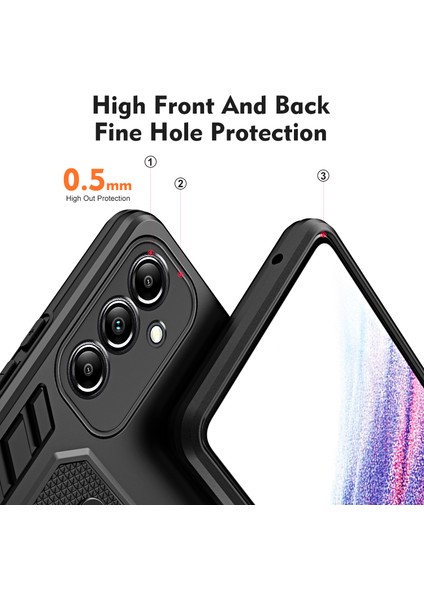 Samsung Galaxy A24 4g Gizli Kickstand Tpu+Pc Telefon Kılıfı Silikon Halka Kayışı ile Damla Koruma Kapağı (Yurt Dışından)
