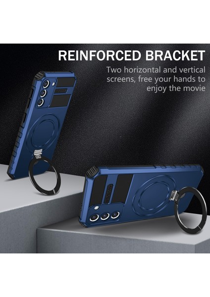 Samsung Galaxy S21 Plus 5g Manyetik Metal Yüzük Cep Telefon Kılıfı Pc+ Tpu Telefon Kickstand Cover (Yurt Dışından) modelleri