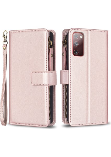 Samsung Galaxy S20 Fe 5G/S20 FE/S20 Fe 2022/S20 Lite Pu Deri Kapak Cüzdan Stand Zippered Telefon Kılıfı (Yurt Dışından)