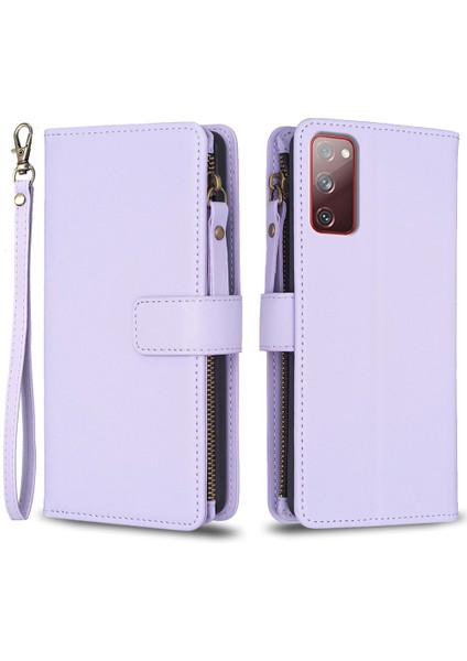 Samsung Galaxy S20 Fe 5G/S20 FE/S20 Fe 2022/S20 Lite Pu Deri Kapak Cüzdan Stand Zippered Telefon Kılıfı (Yurt Dışından)