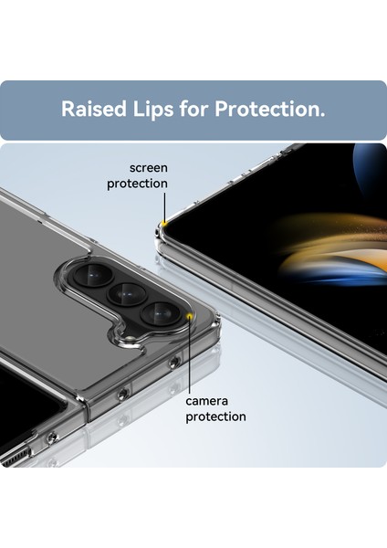 Samsung Galaxy Z Fold5 5g Cep Telefonu Geri Kapak Tpu+Akrilik Net Koruyucu Şok Geçirmez Kılıf (Yurt Dışından)