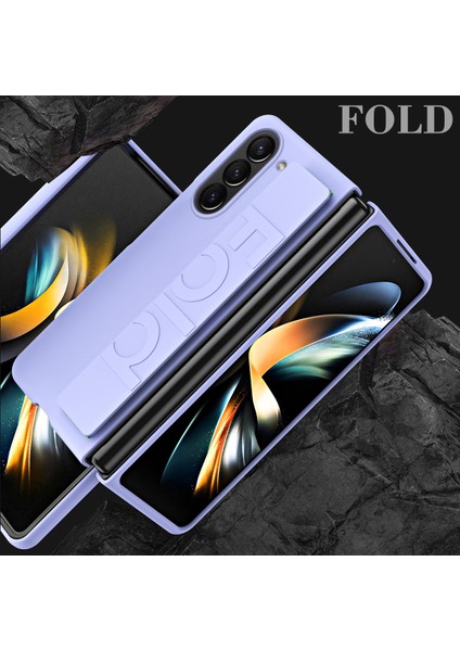 Samsung Galaxy Z Fold5 5g Bilek Kayışı Telefon Kılıfı, Kıvrık Önleyici Kauçuklu Pc Telefon Kapağı (Yurt Dışından)
