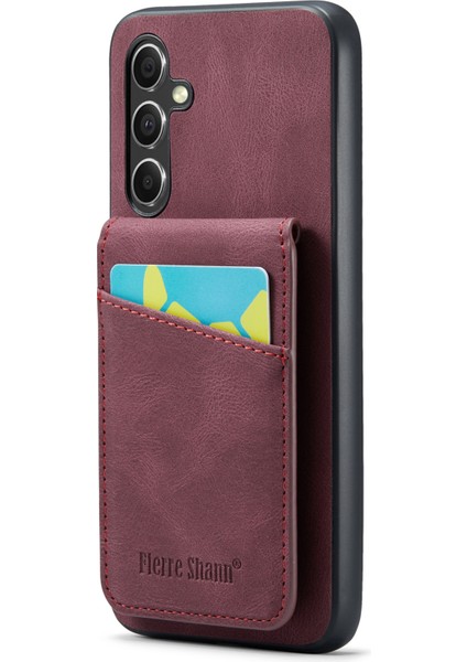 Samsung Galaxy A34 5g Pu Deri+Tpu Kabuk Rfıd Blowıng Kart Tutucu Kıckstand Telefon Kılıfı (Yurt Dışından)