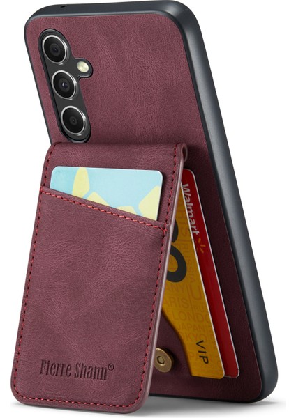 Samsung Galaxy A34 5g Pu Deri+Tpu Kabuk Rfıd Blowıng Kart Tutucu Kıckstand Telefon Kılıfı (Yurt Dışından) fiyatları