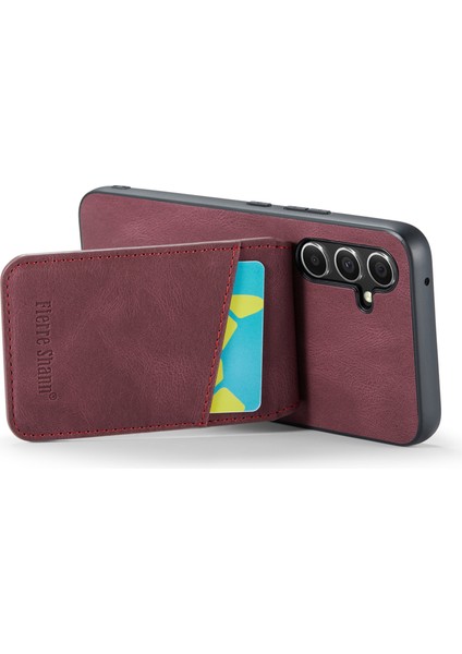 Samsung Galaxy A34 5g Pu Deri+Tpu Kabuk Rfıd Blowıng Kart Tutucu Kıckstand Telefon Kılıfı (Yurt Dışından) modelleri