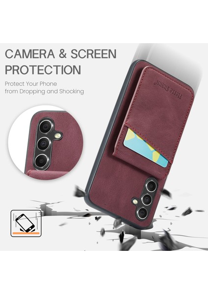 Samsung Galaxy A34 5g Pu Deri+Tpu Kabuk Rfıd Blowıng Kart Tutucu Kıckstand Telefon Kılıfı (Yurt Dışından) indirimleri