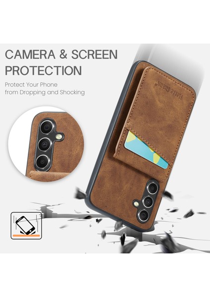 Samsung Galaxy A34 5g Pu Deri+Tpu Kabuk Rfıd Blowıng Kart Tutucu Kıckstand Telefon Kılıfı (Yurt Dışından) indirimleri