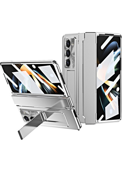 Samsung Galaxy Z Fold5 5g Kickstand Sabit Pc Kılıfı Koruyucu Telefon Kapağı Lens Filmi ve Temperli Cam Ekran Film (Yurt Dışından)