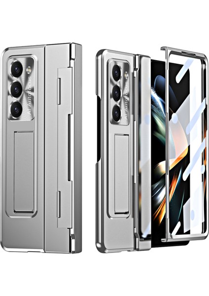 Samsung Galaxy Z Fold5 5g Kickstand Sabit Pc Kılıfı Koruyucu Telefon Kapağı Lens Filmi ve Temperli Cam Ekran Film (Yurt Dışından)