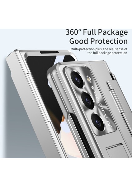Samsung Galaxy Z Fold5 5g Kickstand Sabit Pc Kılıfı Koruyucu Telefon Kapağı Lens Filmi ve Temperli Cam Ekran Film (Yurt Dışından)