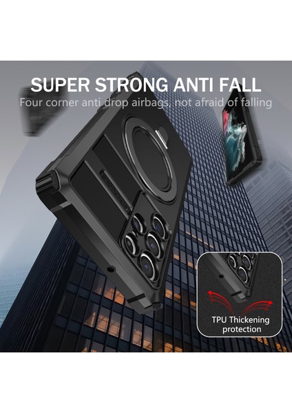 Samsung Galaxy S22 Ultra 5g Pc+Tpu Şok Geçirmez Kasa Manyetik Telefon Kapağı Ring Kickstand (Yurt Dışından) fırsatları