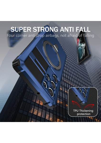 Samsung Galaxy S22 Ultra 5g Pc+Tpu Şok Geçirmez Kasa Manyetik Telefon Kapağı Ring Kickstand (Yurt Dışından) fırsatları