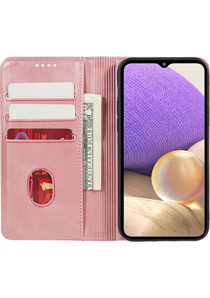 Samsung Galaxy A24 4g Pu Deri Cüzdan Standı Kılıf Buzağı Dokusu Anti-Fall Telefon Kapağı (Yurt Dışından)