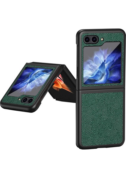 Samsung Galaxy Z Flip5 5g Pu Deri Kaplamalı Pc Kılıfı Litchi Doku Koruyucu Telefon Kapağı (Yurt Dışından)