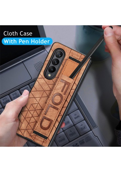 Samsung Galaxy Z Fold5 5g Teleskopik Bileklik Telefon Kapağı, Pu Deri+Pe Yuvası ile Telefon Kılıfı (Yurt Dışından)