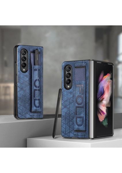 Samsung Galaxy Z Fold5 5g Teleskopik Bileklik Telefon Kapağı, Pu Deri+Pe Yuvası ile Telefon Kılıfı (Yurt Dışından)