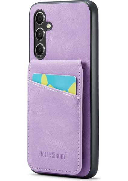 Samsung Galaxy A34 5g Pu Deri+Tpu Kabuk Rfıd Blowıng Kart Tutucu Kıckstand Telefon Kılıfı (Yurt Dışından)