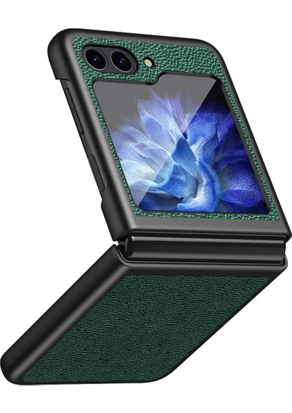 Samsung Galaxy Z Flip5 5g Pu Deri Kaplamalı Pc Kılıfı Litchi Doku Koruyucu Telefon Kapağı (Yurt Dışından)