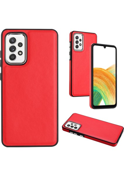 Samsung Galaxy A33 5g Pu Deri Kaplamalı Tpu Fall Anti-Fall Case Telefon Kapağı (Yurt Dışından)