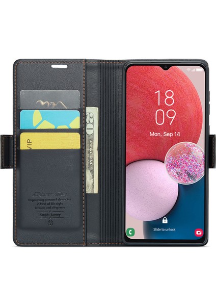Samsung Galaxy A13 4G/5G/A04S 4G/A04 4G/M13 5g Cüzdan Kılıfı Rfıd Engelleme Deri Stand Telefon Kapağı (Yurt Dışından)