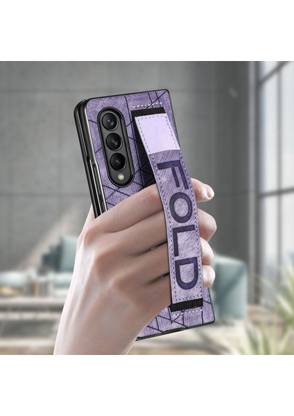Samsung Galaxy Z Fold5 5g Teleskopik Bileklik Telefon Kapağı, Pu Deri+Pe Yuvası ile Telefon Kılıfı (Yurt Dışından)