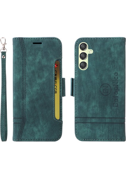 Samsung Galaxy M14/F14 5g Baskılı Çizgi Cüzdan Stand Kapağı Pu Deri Telefon Kılıfı (Yurt Dışından)