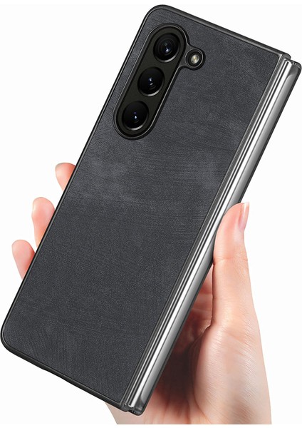 Samsung Galaxy Z Zold5 5g Vintage Pu Deri+Pc Telefon Kılıfı Temperli Cam Film ile Çizgiye Karşı Koruyucu Kapak (Yurt Dışından) fırsatları