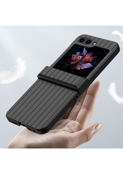 Samsung Galaxy Z Flip5 5g Şok Geçirmez Kasa Çizgili Tasarım Telefon Kasası Anti-Düşme Sert Pc Kapağı (Yurt Dışından) fiyatları
